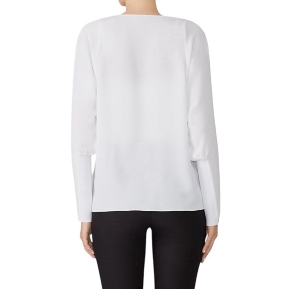 Tibi Savanna White V-neck long Sleeve Blouse Top‎ Size XS - Picture 2 of 10